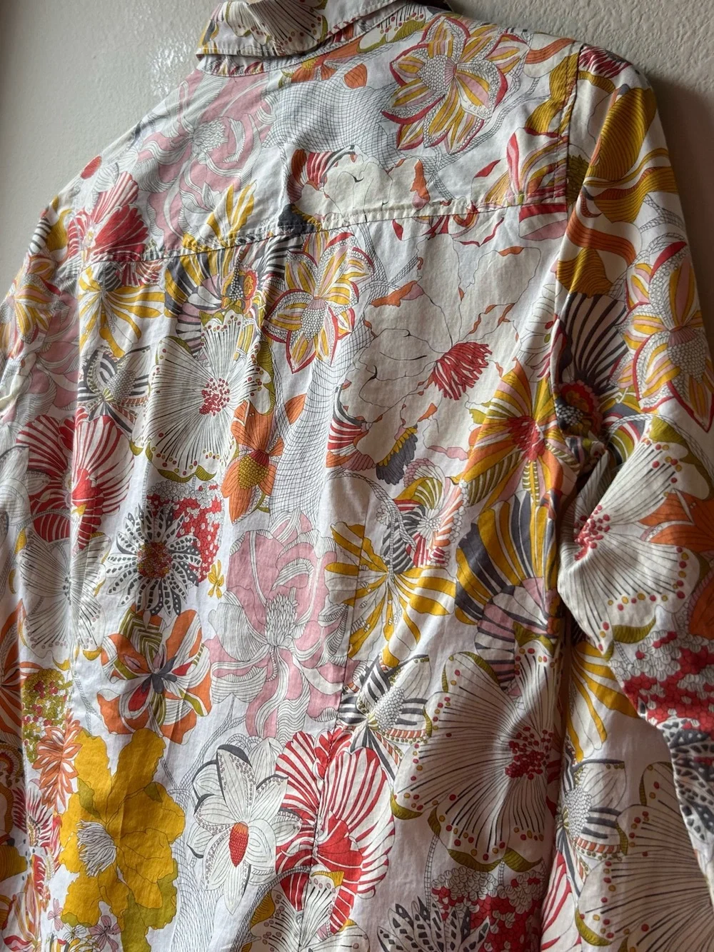 The Perfect Shirt for J. Crew Liberty of London Fabric Yellow Cream Floral Sz 6 - Picture 9 of 13